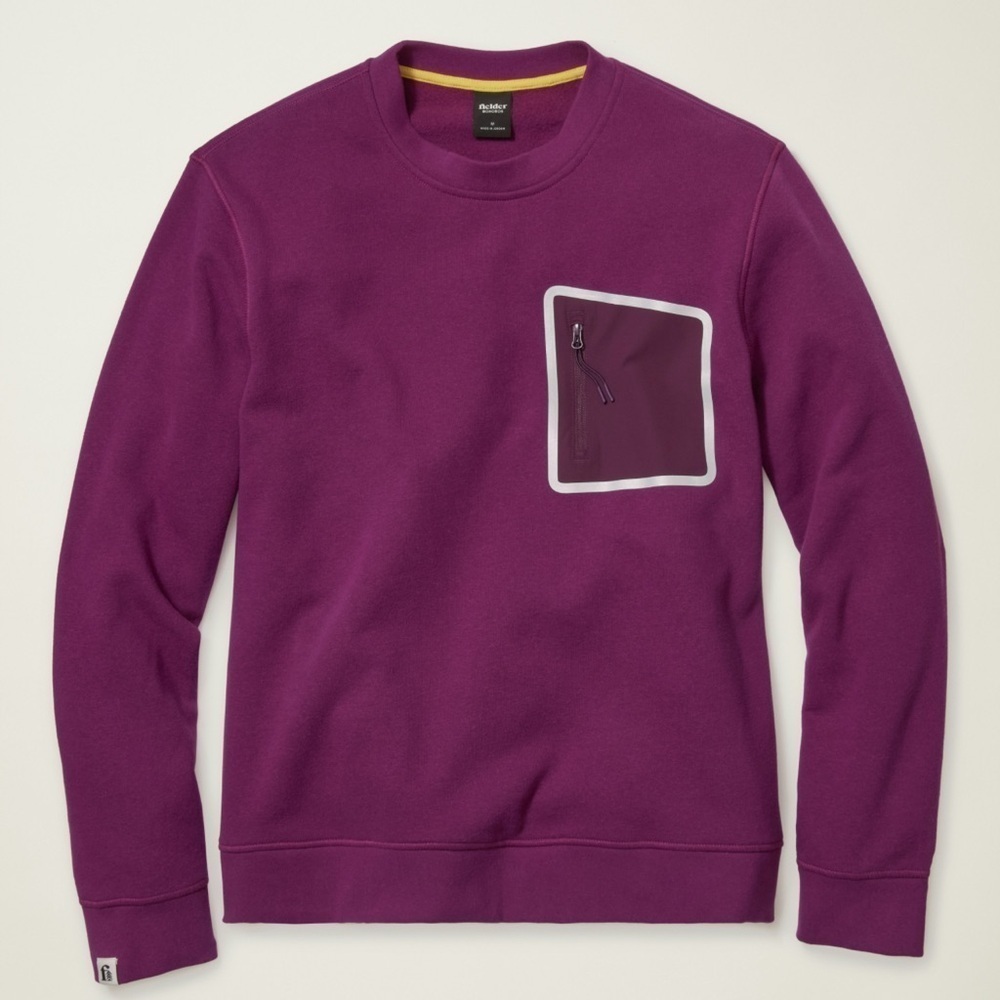Bonobos Fielder men’s Crew neck sweatshirt, pullover, magenta purple, size S